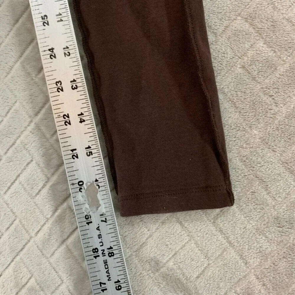 Shein Womens S T Shirt Brown Long Sleeve Cropped Inverted Seam Asymmetric Neck
